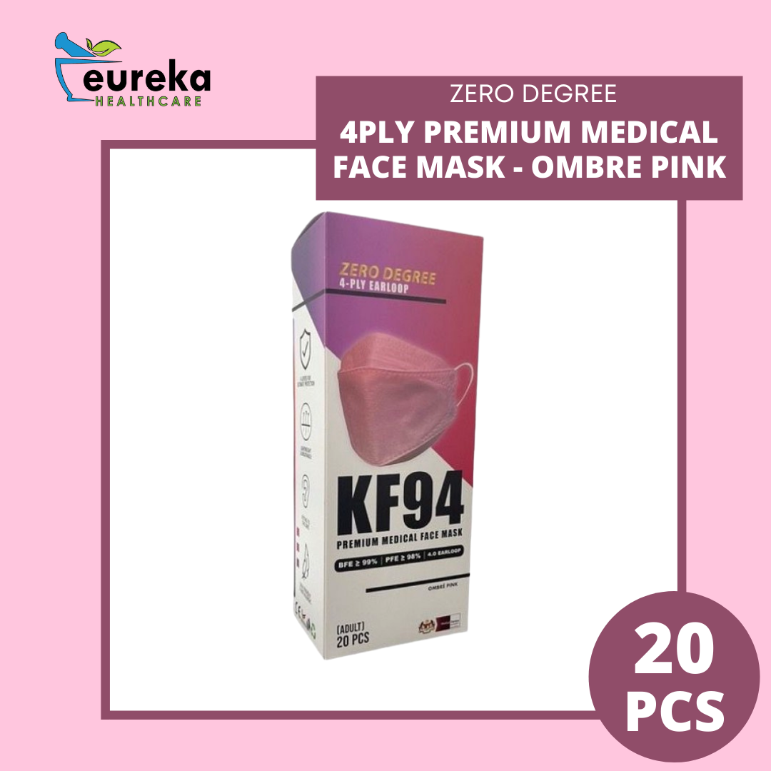 ZERO DEGREE KF94 4PLY PREMIUM MEDICAL FACE MASK 20'S - OMBRE PINK&w=300&zc=1