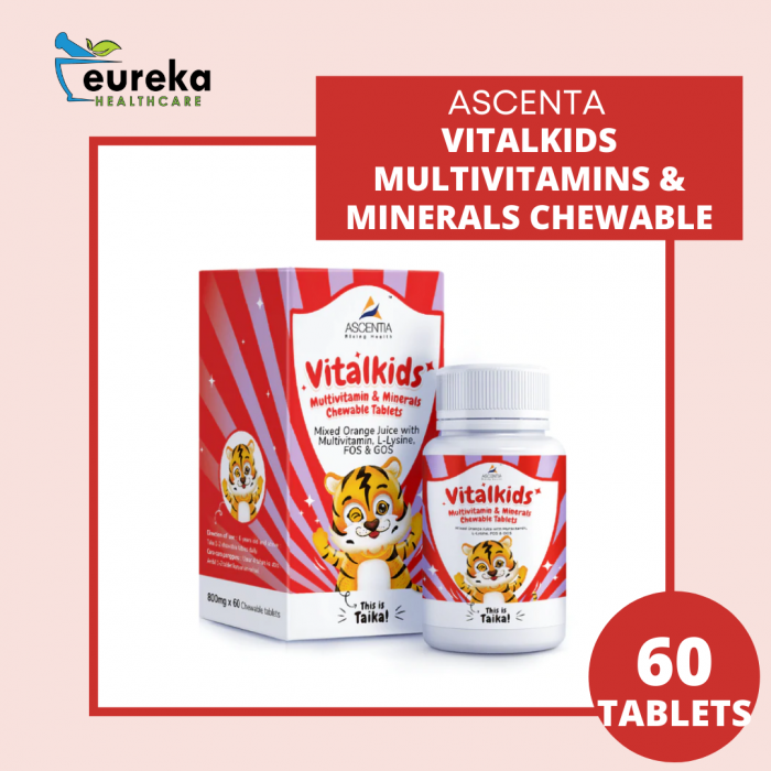 (S) ASCENTIA VITALKIDS MULTIVITAMIN &  MINERALS CHEWABLE TABLETS 60'S