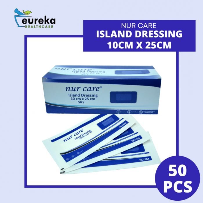 NUR CARE ISLAND DRESSING 10CM X 25CM 50'S