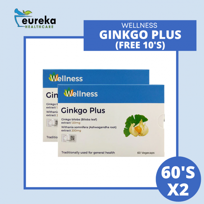 WELLNESS GINKGO PLUS 60'S X 2 FREE 10'S