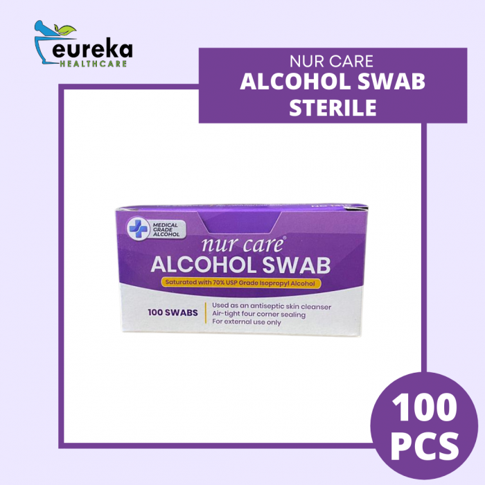 NUR CARE ALCOHOL SWAB 100'S (STERILE)