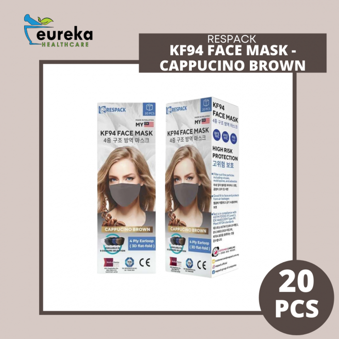 RESPACK KF94 FACE MASK 20'S - CAPPUCINO BROWN