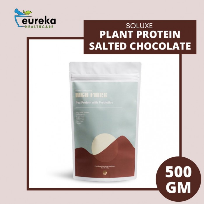 SOLUXE PLANT – BASED PEA PROTEIN HIGH FIBRE SALTED CHOCOLATE 518G