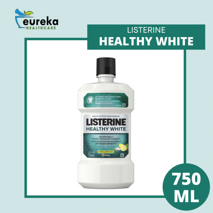 LISTERINE HEALTHY WHITE NATURAL LEMON + SALT 750ML