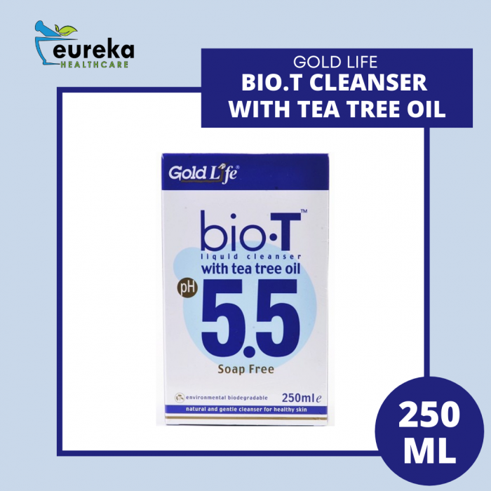 GOLD LIFE BIO.T LIQUID CLEANSER WITH TEA TREE OIL 5.5 SOAP FREE 250ML